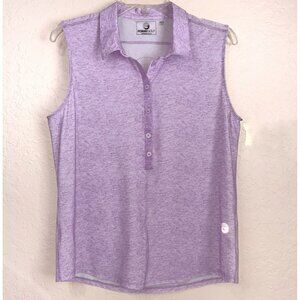 Foray‎ Golf Polo Women’s Large Lilac Sleeveless Performance Preppy Resort Sporty